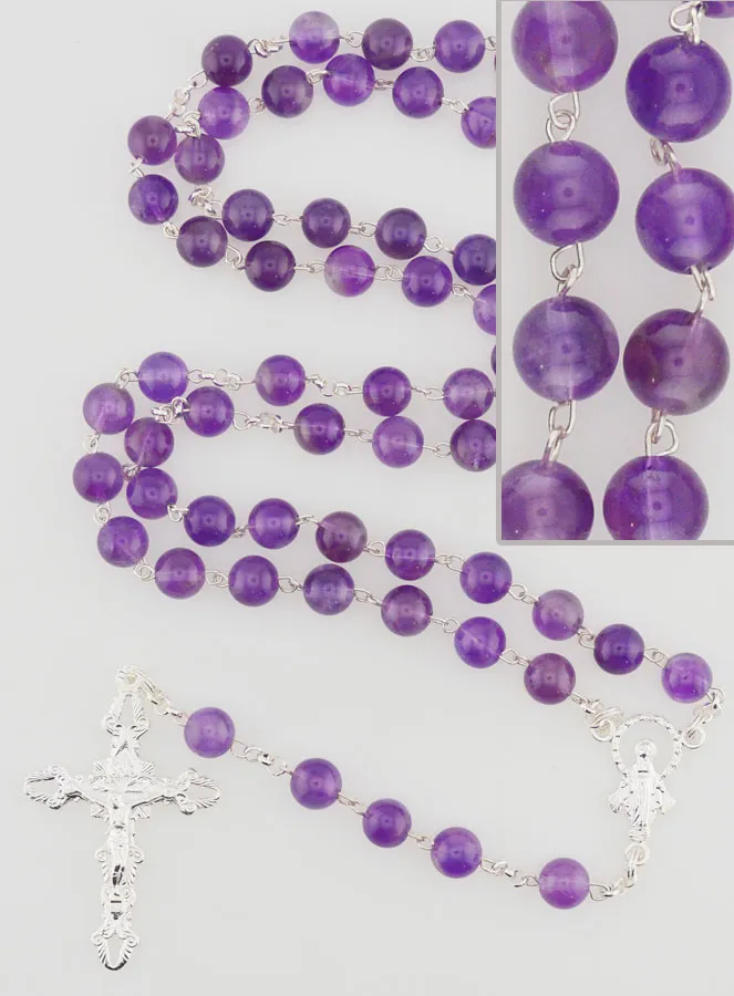 Rosenkranz Wundertätige Madonna – Amethyst und 925er Silber (pic 1)