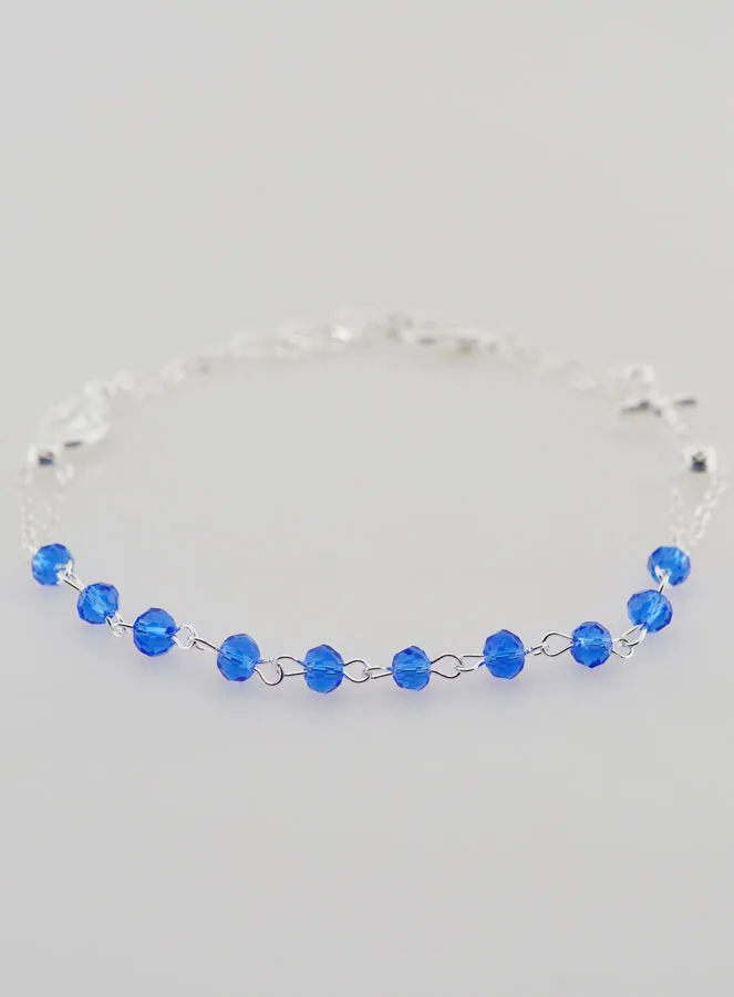 Zehner Rosenkranz Armband Wundertätige Medaille und Kreuz - Blau (pic 2)