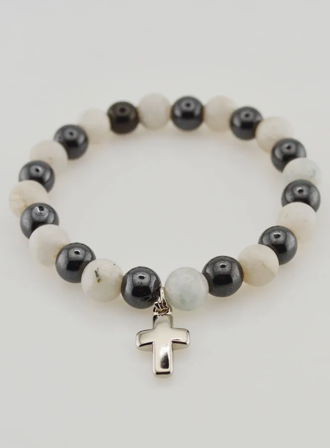 Edelstein Armband – Hämatit und Mondstein (pic 2)