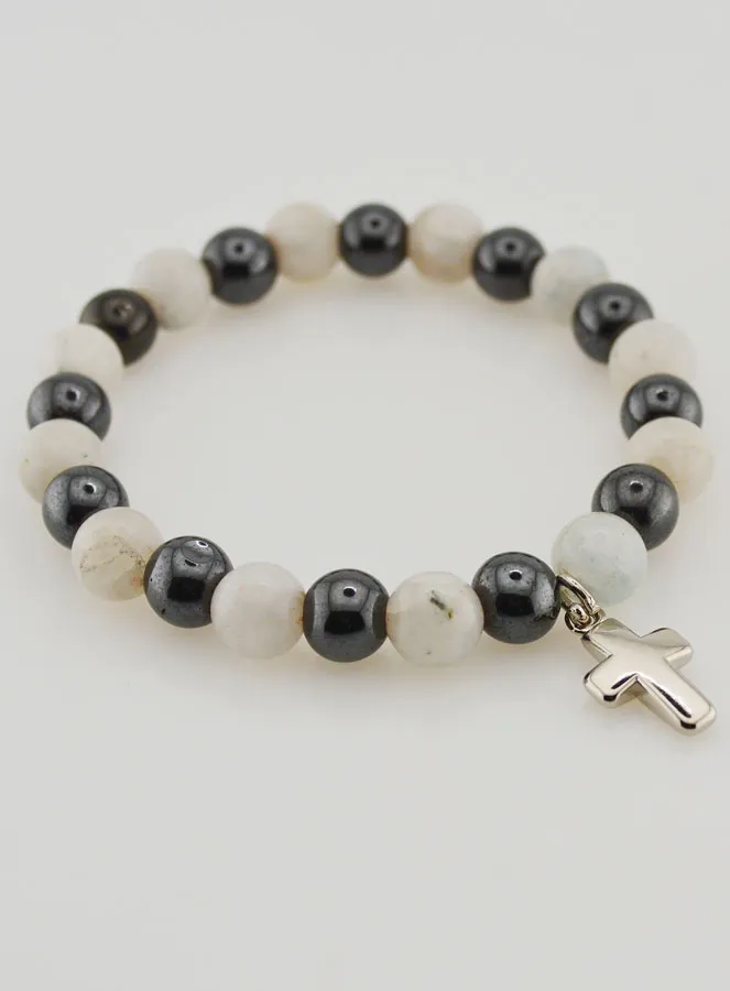 Edelstein Armband – Hämatit und Mondstein (pic 3)