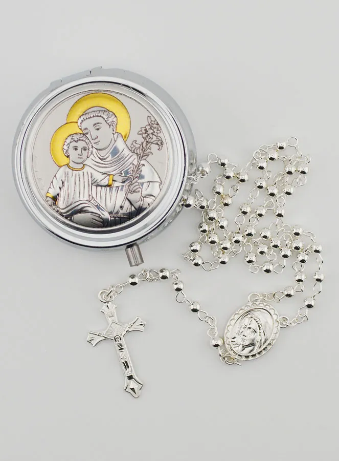 Rosenkranzdose Heiliger Antonius und Rosenkranz (pic 1)