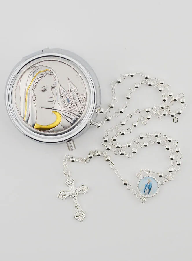 Set Rosenkranz Dose Muttergottes von Medjugorje und Rosenkranz (pic 1)