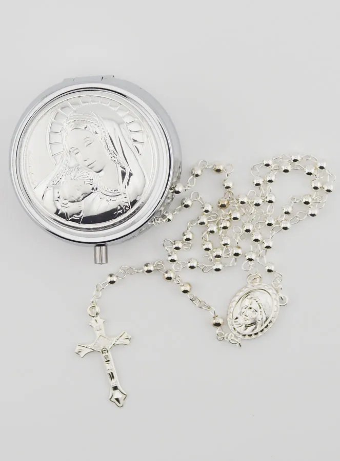 Set Rosenkranz mit Dose Madonna und Kind (pic 1)