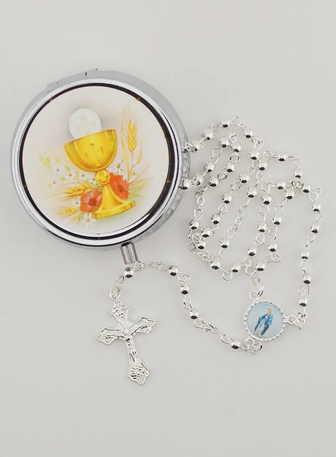 Kommunion Geschenk Rosenkranz Dose und Rosenkranz (pic 1)