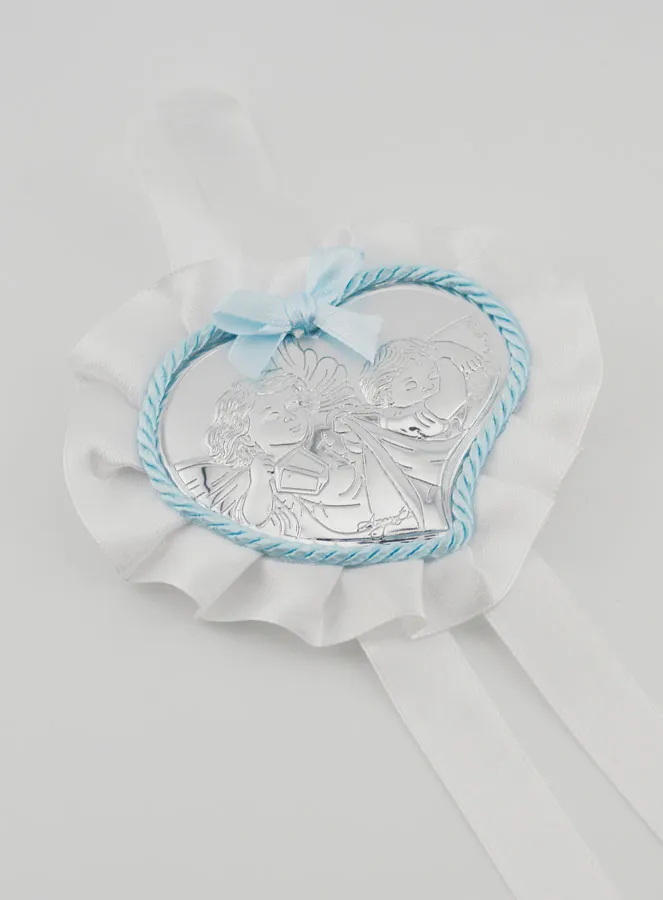 Taufgeschenk – Medaillon für Babywiege Herz und Schutzengel (pic 3)