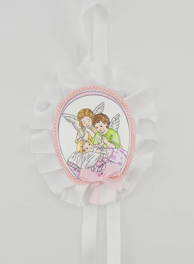 Taufgeschenk – Medaillon für Babywiege mit Schutzengeln (pic 1)