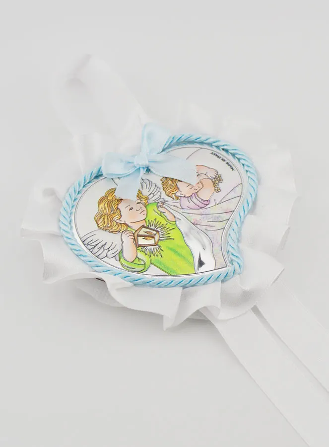 Taufgeschenk – Medaillon für Babywiege Herz und Engel mit Laterne (pic 3)