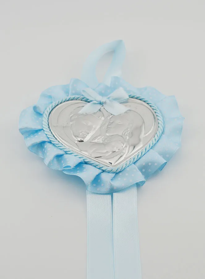 Taufgeschenk – Medaillon für Babywiege Herz Heilige Familie (pic 2)