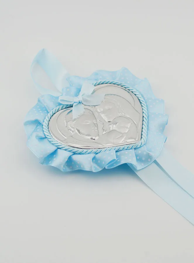 Taufgeschenk – Medaillon für Babywiege Herz Heilige Familie (pic 3)