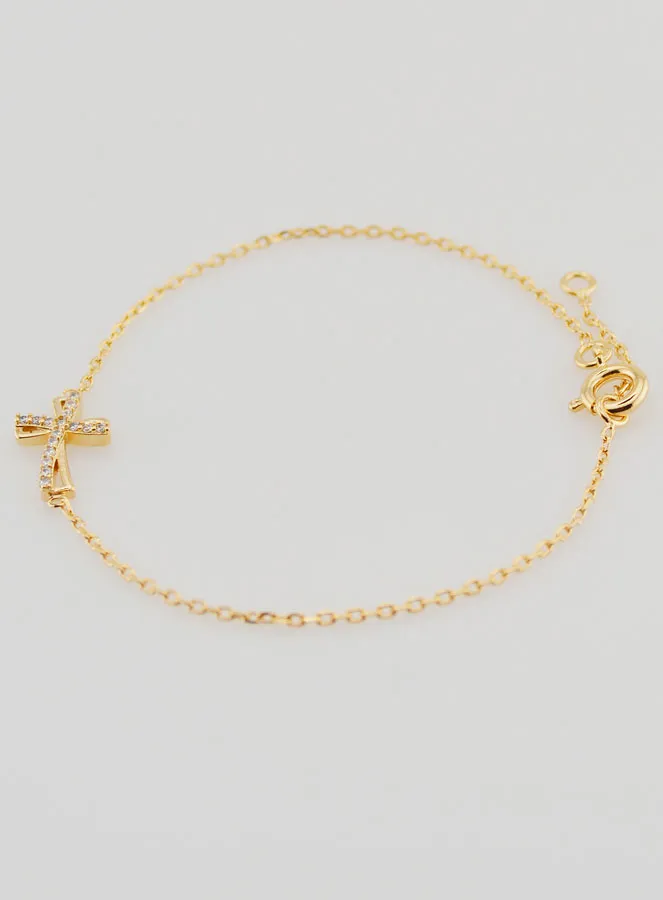 Religiöses Armband Vergoldet mit Strass Kreuz (pic 2)