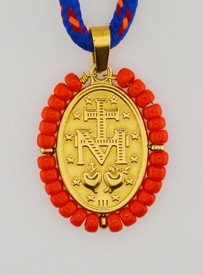 Wundertätige Medaille Rote Perlen - Kordel (pic 2)