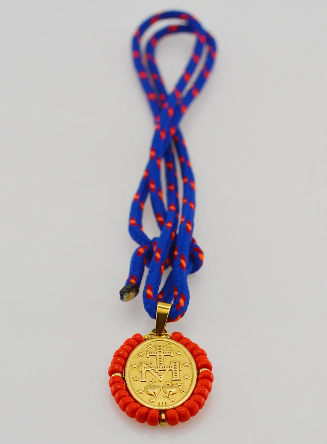 Wundertätige Medaille Rote Perlen - Kordel (pic 4)