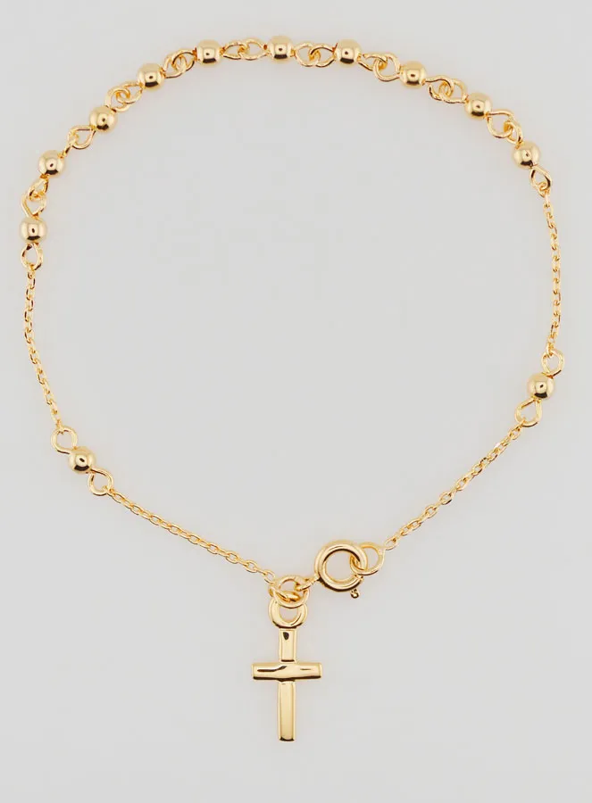 Religiöses Armband mit Kreuz – Vergoldet (pic 1)