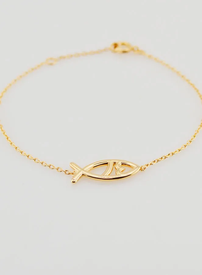 Religiöses Armband Ichthys – Vergoldet (pic 2)