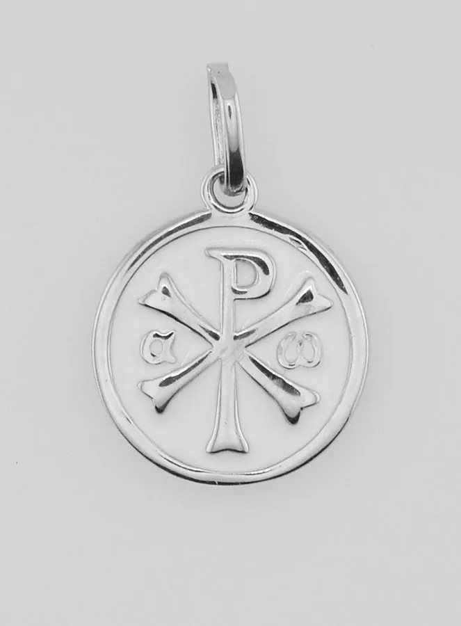 Anhänger mit Christus-Monogramm in Silber und Emaille – 15mm (pic 1)