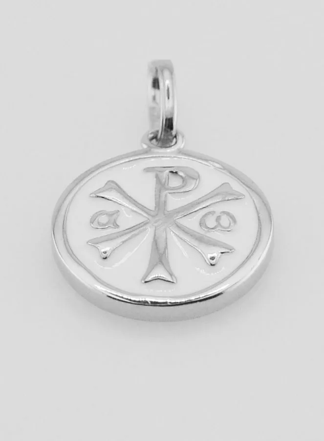 Anhänger mit Christus-Monogramm in Silber und Emaille – 15mm (pic 2)