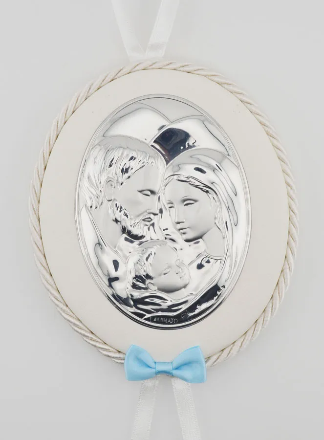 Taufgeschenk für Junge – Medaillon für Babywiege Heilige Familie (pic 1)