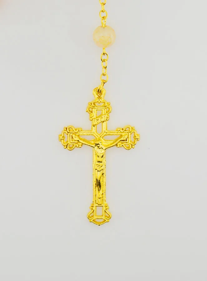 Rosenkranz der Wunderbaren Jungfrau mit Glasperlen – Orange (pic 3)