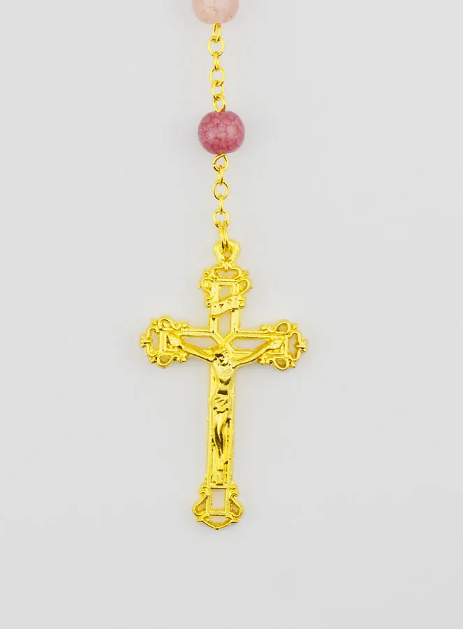 Rosenkranz mit Lila Glasperlen - Wundertätige Madonna (pic 3)