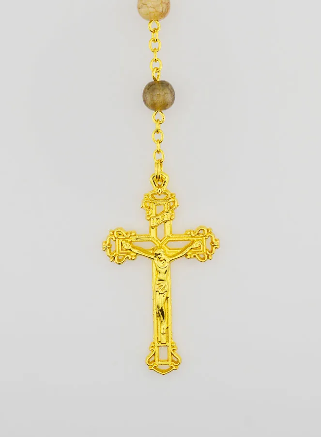 Rosenkranz der Wunderbaren Jungfrau mit Glasperlen – Braun (pic 3)