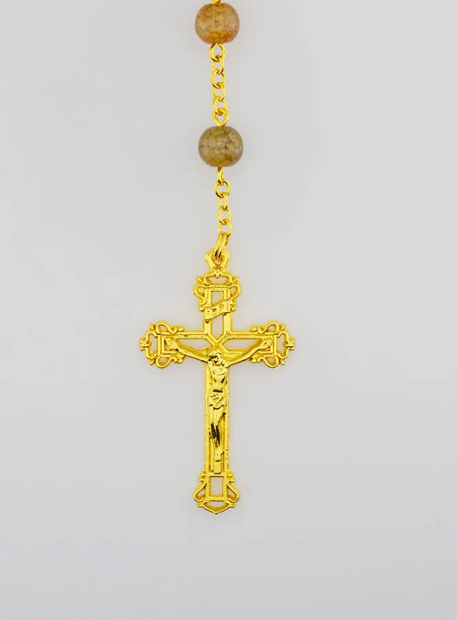 Rosenkranz aus Braunen Glasperlen – Wunderbare Medaille (pic 3)