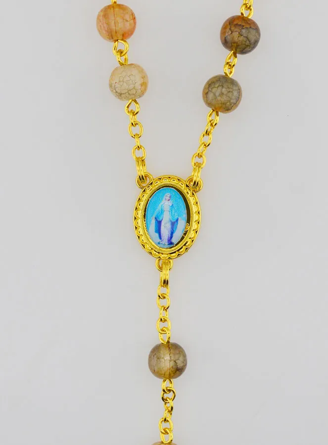 Rosenkranz aus Braunen Glasperlen – Wunderbare Medaille (pic 4)