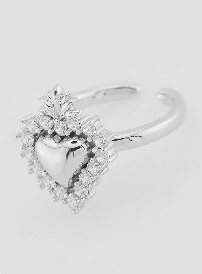 Verstellbarer Ex Voto Ring Silber-Messing und Strass (pic 2)