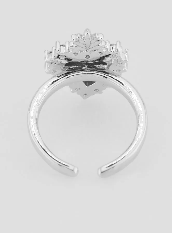 Verstellbarer Ex Voto Ring Silber-Messing und Strass (pic 4)