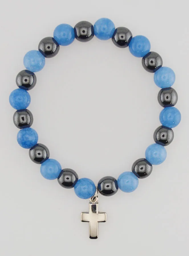 Edelstein Armband Hämatit und Angelit (pic 1)