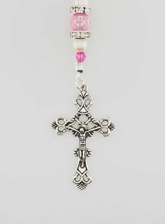 Rosenkranz mit Verschluss Madonna – Rosa Perlen (pic 3)
