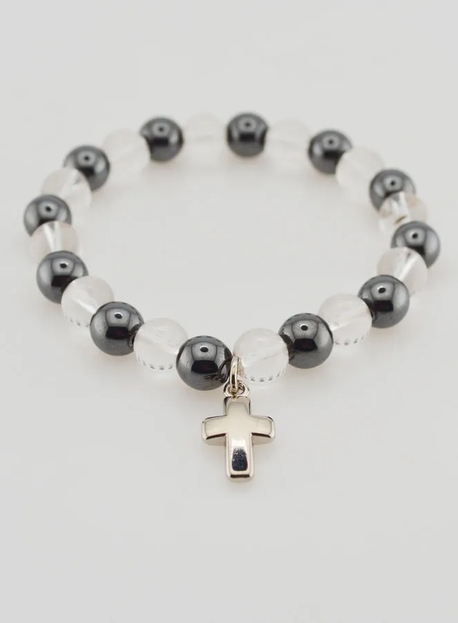 Edelstein Armband Hämatit und Bergkristall (pic 2)