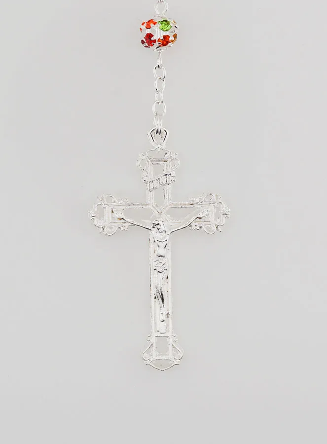 Rosenkranz Wundertätige Madonna Bunte Perlen mit Fassung (pic 3)