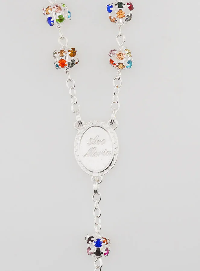 Rosenkranz Wundertätige Madonna Bunte Perlen mit Fassung (pic 4)