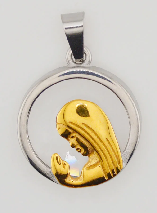 Anhänger Betende Jungfrau Maria 20mm - Glas und Edelstahl (pic 1)