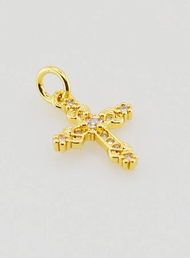 Anhänger Barockes Kreuz Goldfarben - 15mm (pic 3)