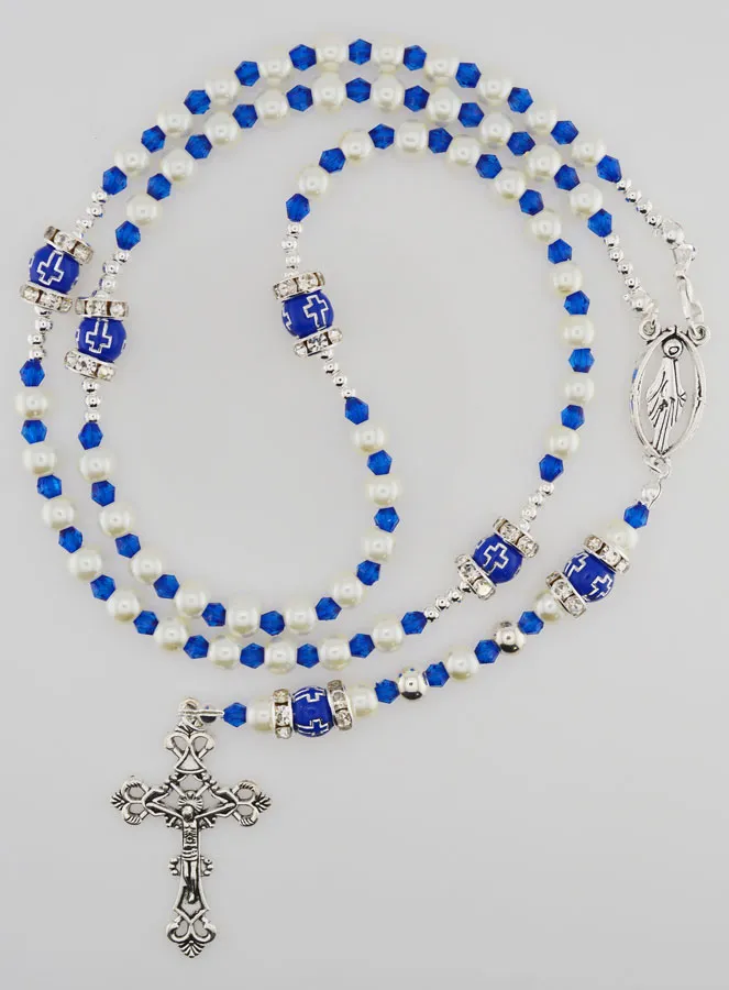 Rosenkranz mit Verschluss Madonna - Blaue Perlen (pic 1)