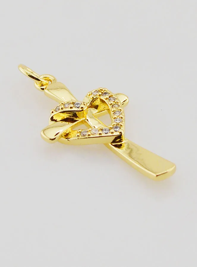 Anhänger Kreuz Herz Verschlungen - 25mm (pic 3)