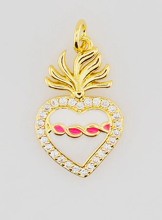 Ex-Voto-Anhänger aus Gold-Messing und Emaille - 20mm (pic 1)