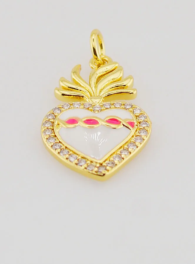 Ex-Voto-Anhänger aus Gold-Messing und Emaille - 20mm (pic 2)