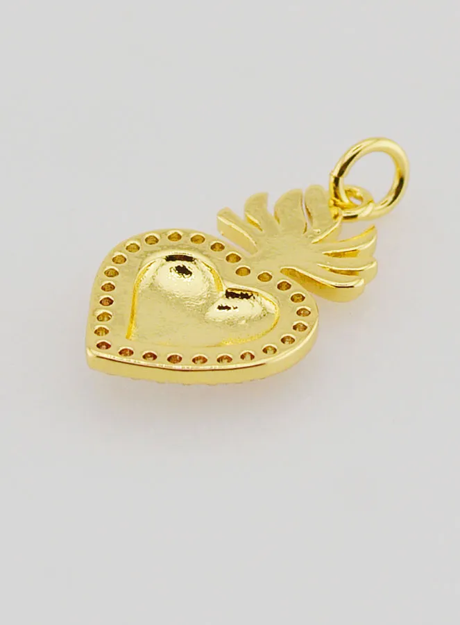 Ex-Voto-Anhänger aus Gold-Messing und Emaille - 20mm (pic 4)