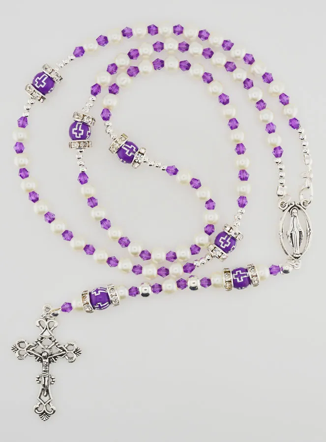 Rosenkranz mit Verschluss Madonna - Violett (pic 1)