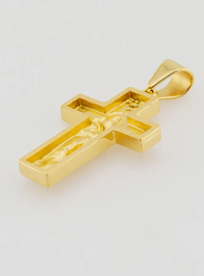 Pilgerkreuz aus Goldfarbenem Edelstahl - 35mm (pic 4)