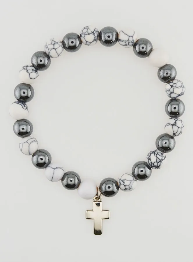 Edelstein Armband Hämatit und Howlith (pic 1)