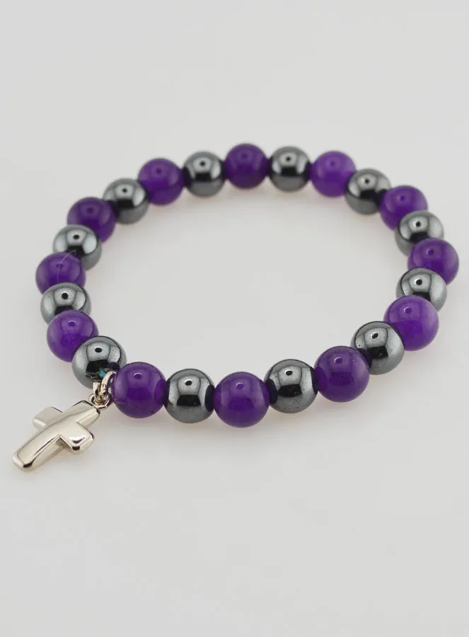 Edelstein Armband Hämatit und Amethyst (pic 4)