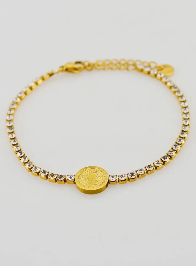 Armband des Heiligen Benedikt aus Goldfarbenem Edelstahl (pic 2)