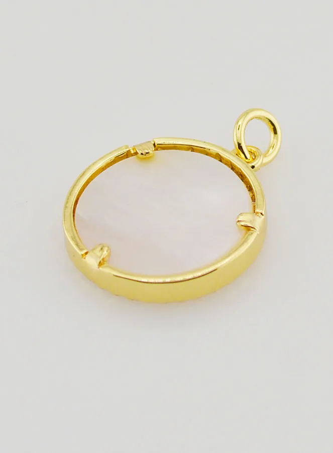 Ex Voto Anhänger Perlmutt und Strass - 16mm (pic 4)