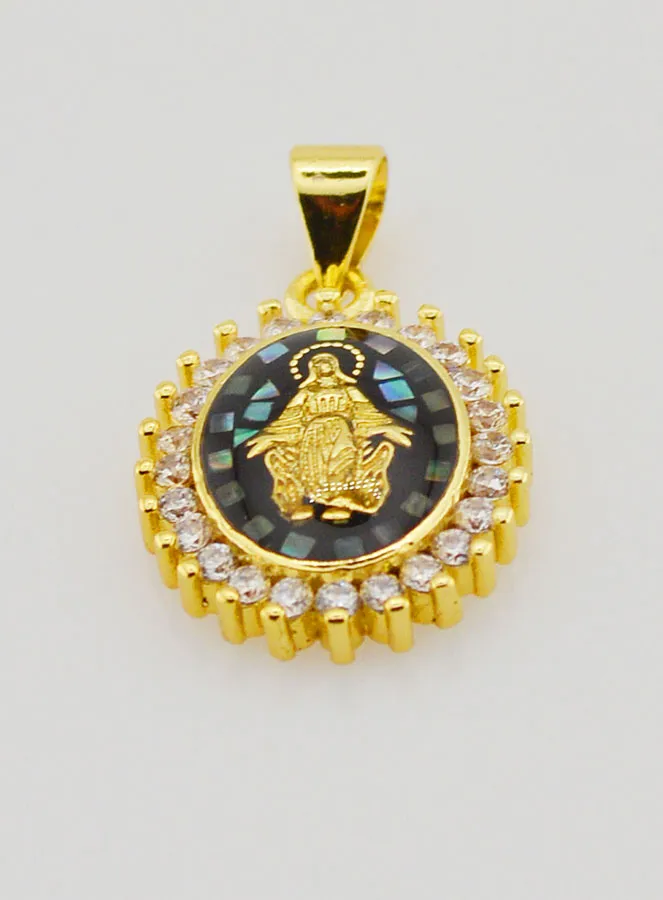 Medaille Wundertätige Madonna Schimmernd Schwarz - 17mm (pic 2)