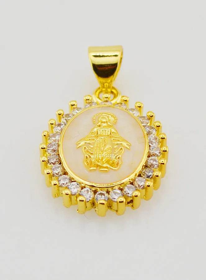 Medaille Wundertätige Madonna Elfenbein Farben - 17mm (pic 2)