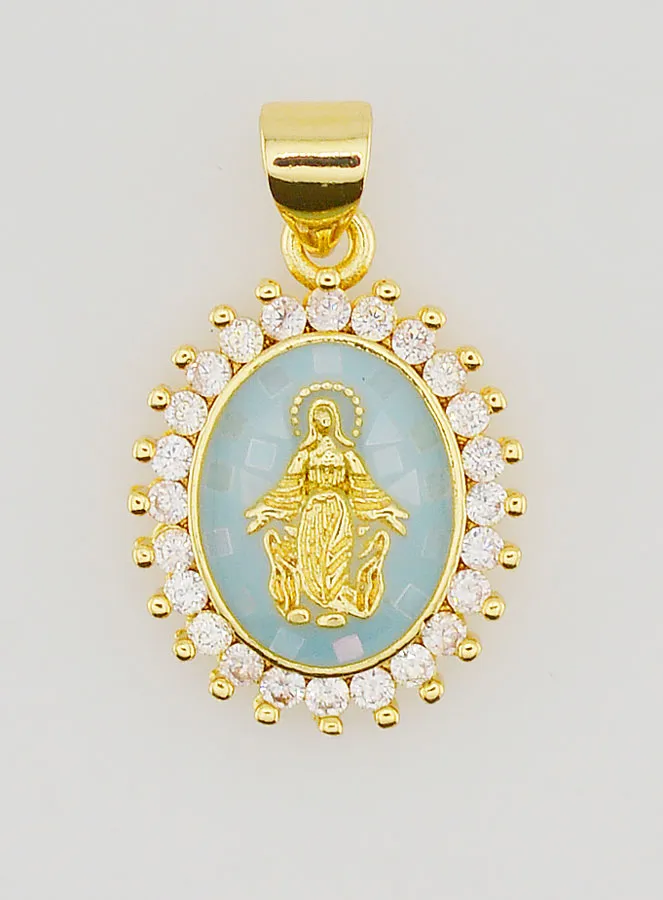 Medaille Wundertätige Madonna Blau - 17mm (pic 1)