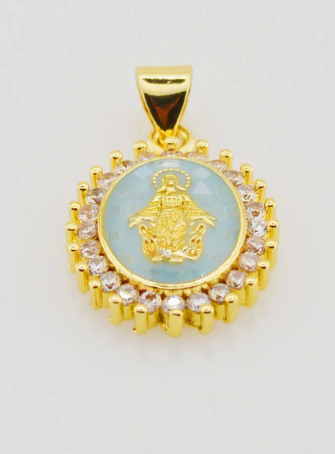Medaille Wundertätige Madonna Blau - 17mm (pic 2)